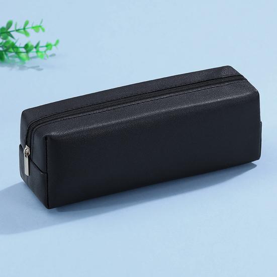 Penneetui Faux Skinn Blyantveske Organizer Liten Glidelås Pennepose Multifunksjonell Kosmetikkveske for Arbeid Reise
