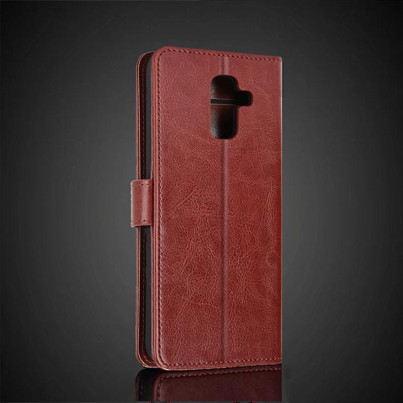 Hülle für Samsung Galaxy A6+ 2018 Kartenhalter Abdeckung Hülle Leder Klapphülle A6 2018 Retro Brieftasche Handytasche passgenaue Hülle Business