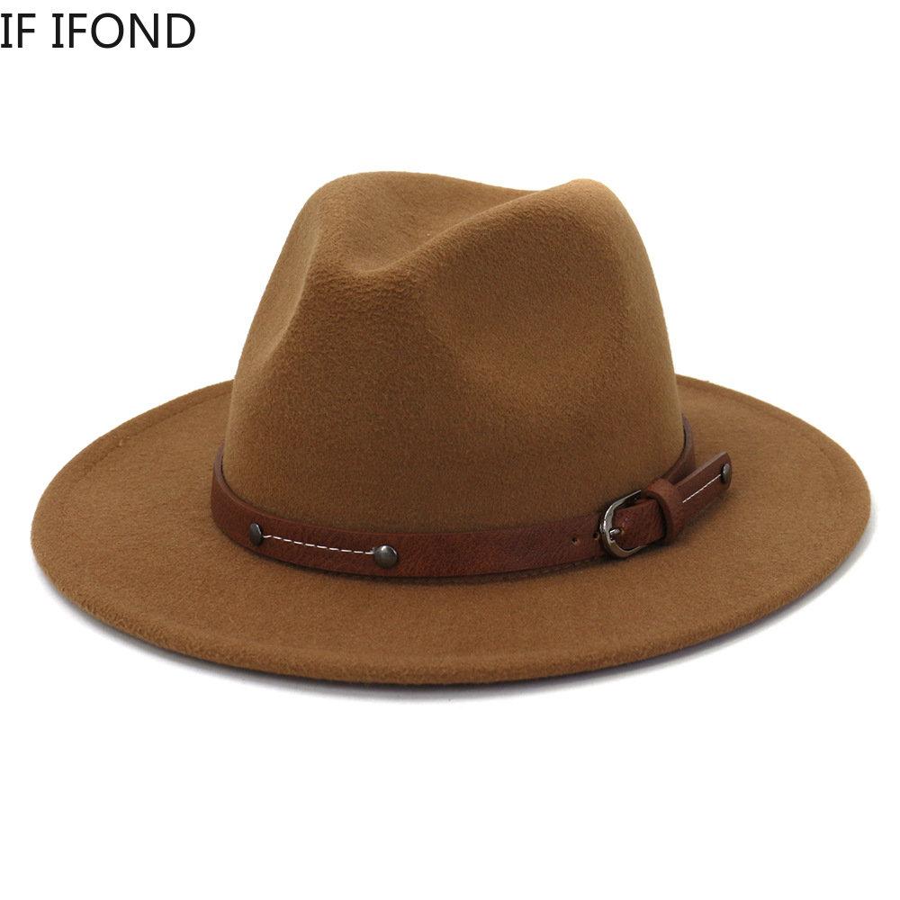 Fedoras Winter Hut Für Frauen 59-61 CM Männer Panama Gefilzt Jazz Hüte Neue Trilby Kirche Kappe sombreros de mujer
