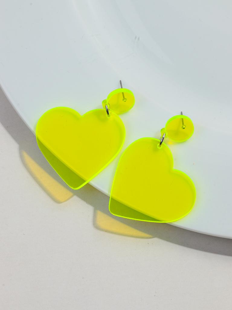 New Valentine's Day Heart Acrylic Earring for Women Girls Glitter Colorful Love Shape Drop Earrings Fashion Jewelry Gifts