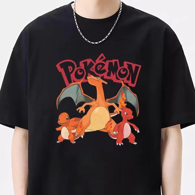 2025 Summer Poksammon Animation Brand 100 Cotton Gengar Printed Tshirt for Men and Children Harajuku Casual Short Sleeve Y2k
