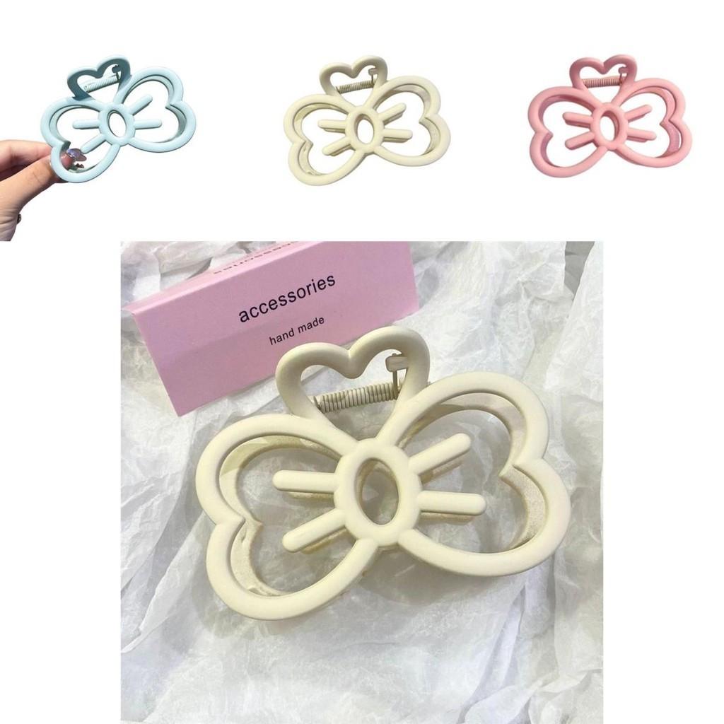 Charming Resin Hair Accessory Lovely Pink Bow Knot Clip For Teens