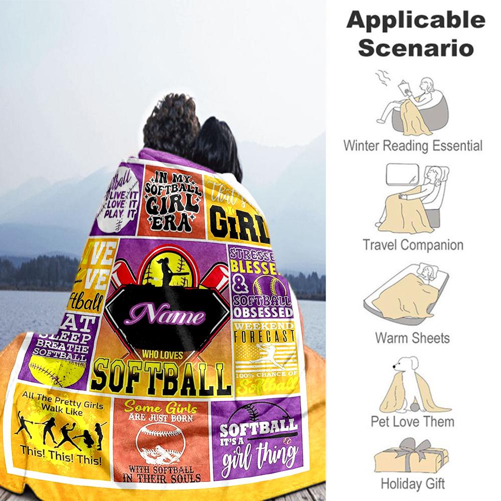 Ball11 Personalized Text Blanket Cozy Customizable Blanket Durable Comfort for Office Bedding Bed Livingroom Ideal for All Seasons