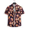 Men's short-sleeve shirt for summer, street style, Hawaiian casual style, couple's vacation beach floral shirt