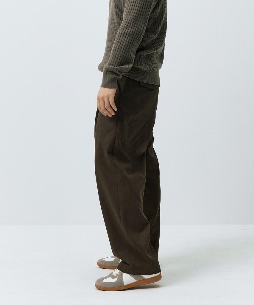 Maedeumaleuseu Wide Pintuck Slacks Pants Brown Mmffmpt-165Br