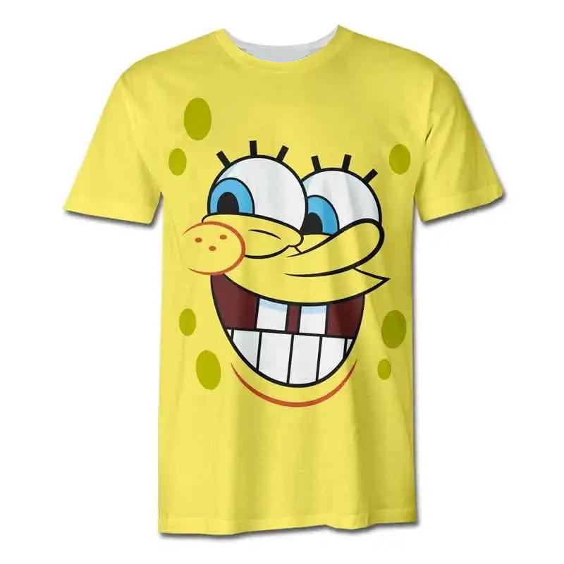 Summer SpongeBob SquarePants Role-playing Women's 3D Printed Casual Comfortable Breathable Sports Short Sleeved T-shirt