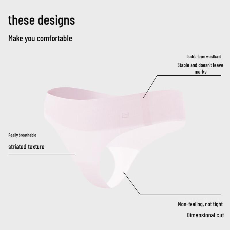 Bananain 511A Women's Seamless Thong Underwear (2-Pack)