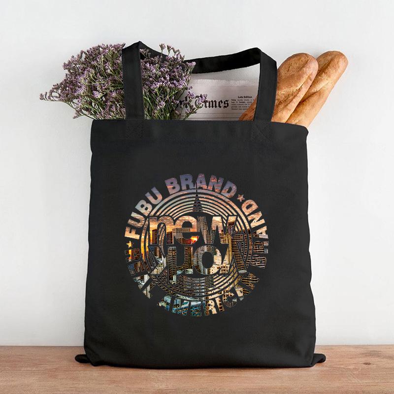 

Сумка-тоут с принтом Word Холщовая сумка Эко-сумка для покупок Для ежедневного использования Складная сумка Большая вместимость Холщовая сумка-тоут Женская холщовая сумка 24*26cm