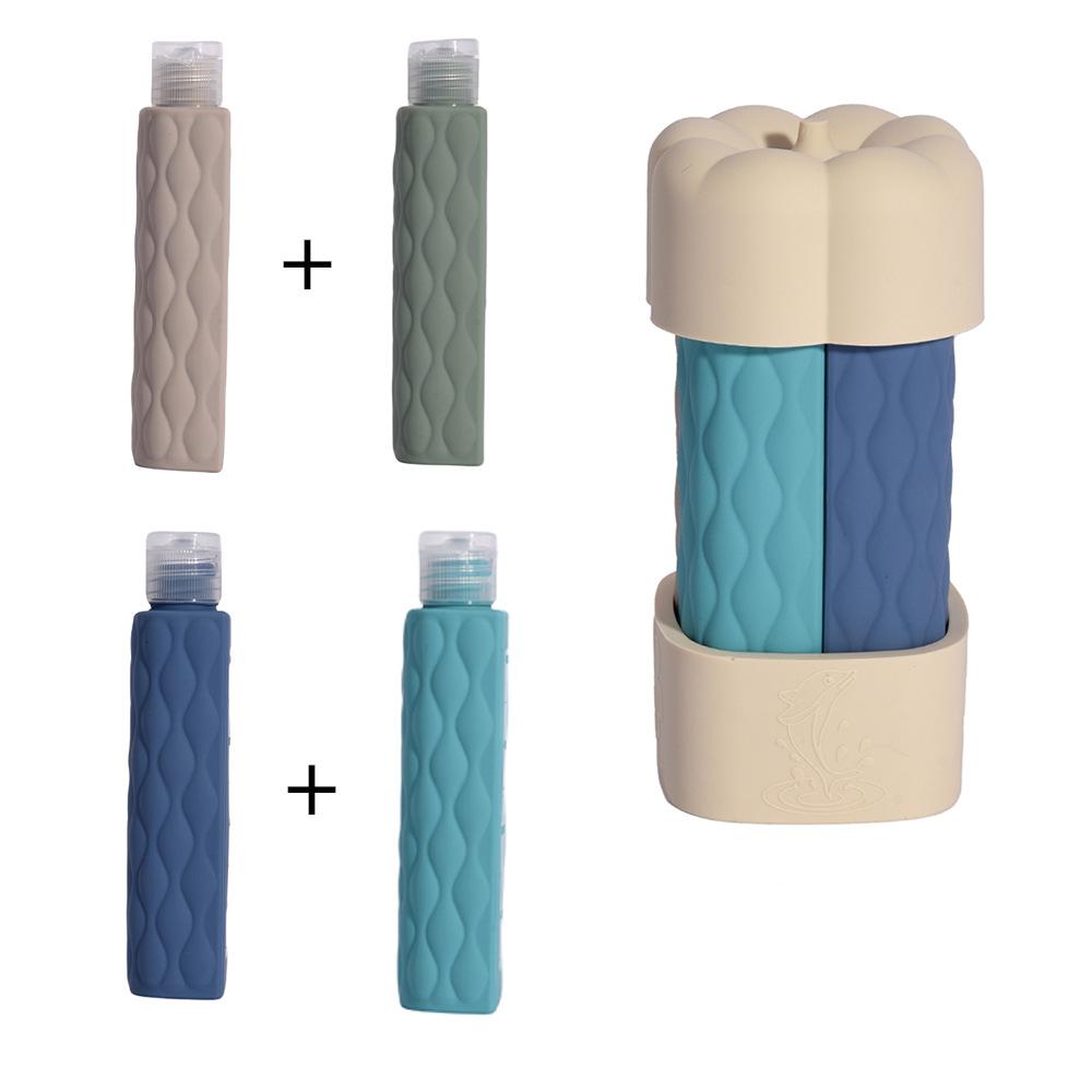 

Дорожный диспенсер 4 в 1 силиконовый дозатор набор удобный дозатор для шампуня гель для тела пустая бутылка белый