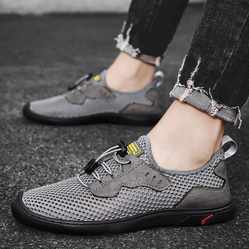 Men's shoes summer breathable mesh sports leisure outdoor mesh shoes men's lightweight versatile hollow thin mesh shoes men
