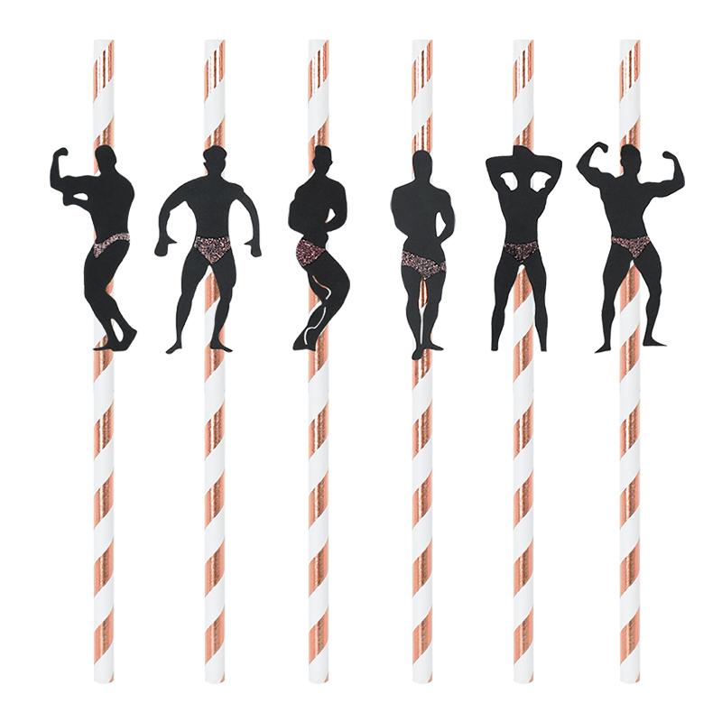 6/12pcs Bachelorette Party Penis Paper Straws Hen Night Party Adult Birthday Supplies Team Bride to be Wedding Decoration Favors