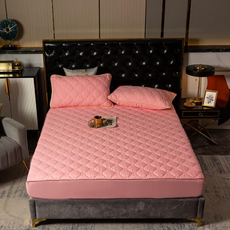 Home Elastic Skirt Fitted Sheet Set Ruffle Skirt Quilt Elastic Fitted Single Double Bedspread On The Bed Sheet