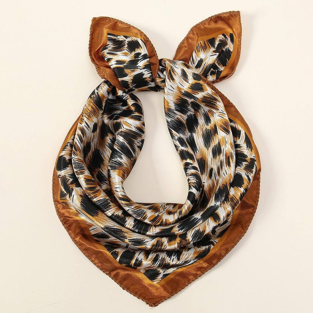 90*90cm Leopard Printed Square Scarf Women Luxury Designers Scarf Fashion Dot Headband Matte Satin Silk Hair Band Handkerchief