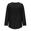 Ladies' Casual Fashionable Loose And Comfortable Round Neck Long Sleeved Button Hem Color Top