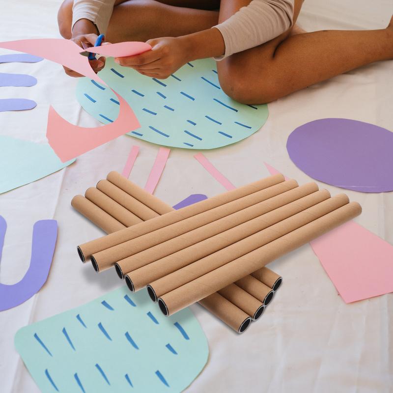 10 Peças Tubo de Envio de Papel Kraft Marrom Suporte para Cartaz Tubos de Papelão Para Embalagem Obras de Arte Gráficos Mapas Desenho Armazenamento