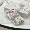 Ins Diy 3d Blingbling Crystal Relif Cartoon Dog Retro Cat Label Cover For Iphone 13 14 Pro Max 12 11 Promax Imd Wavy Phone Case