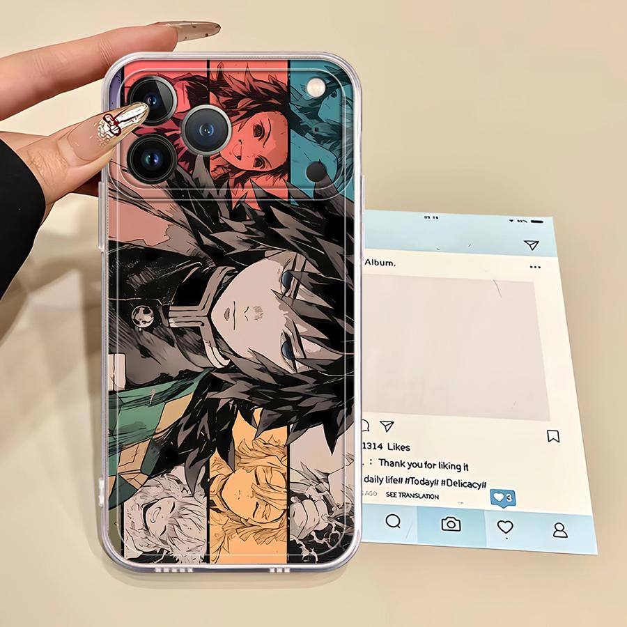 D-Demon S-Slayer Anime Case for iPhone 17 Pro Max Air 16 11 XS Max 13 Pro 7 8 15 12 Mini XR 14 Plus Soft Phone Cover
