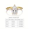 S925  Silver 2CT Teardrop Moissanite Ring Fine Jewelry Plated with 18k Gold Suitable for Gift Giving Anniversary