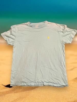 POLO RALPH LAUREN Heren Blauw Klassieke Pasvorm Logo Katoenen Jersey T-shirt Klein Zo goed als Nieuw