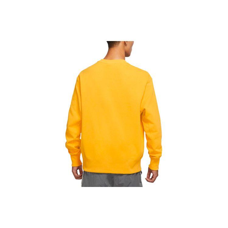 Nike Sportswear Logo Crew Neck Sweatshirt Men Tops Yellow DA0022-713