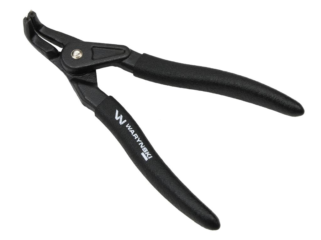 Specialized pliers, circlips 127mm, 0.9mm tip, curved external, Waryński
