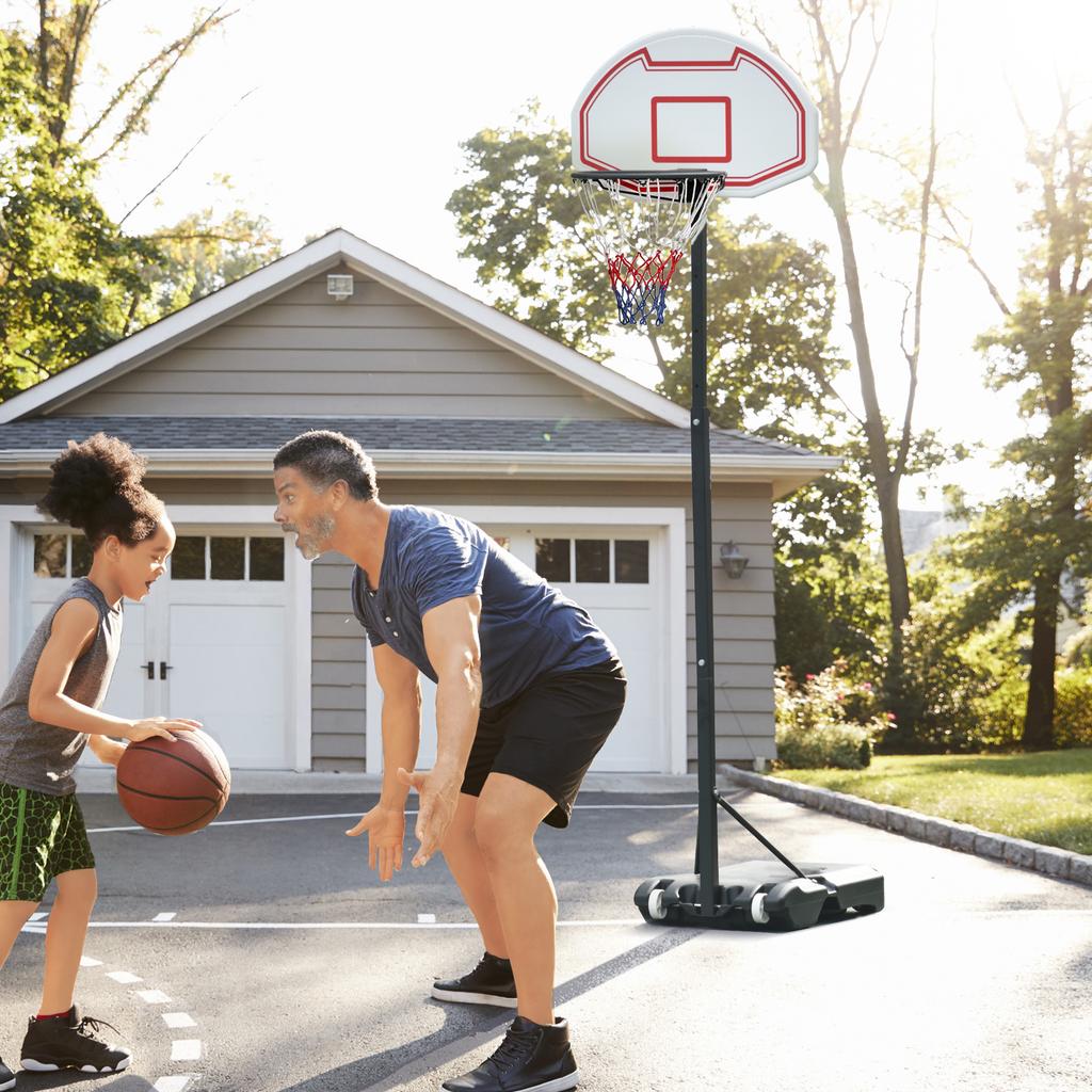 Basketball Hoop Outdoor Portable Basketball Hoop And Stand With Weighted Base Portable On Wheels 1.55 2.1M For Teens
