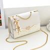 1 PC אופנה אופנה גבירותיי Crossbody תיק מרובע קטן בנות תיק כתף צלב תליון כיכר ציצית תליון נצנצים מעוטר פוליאסטר PU
