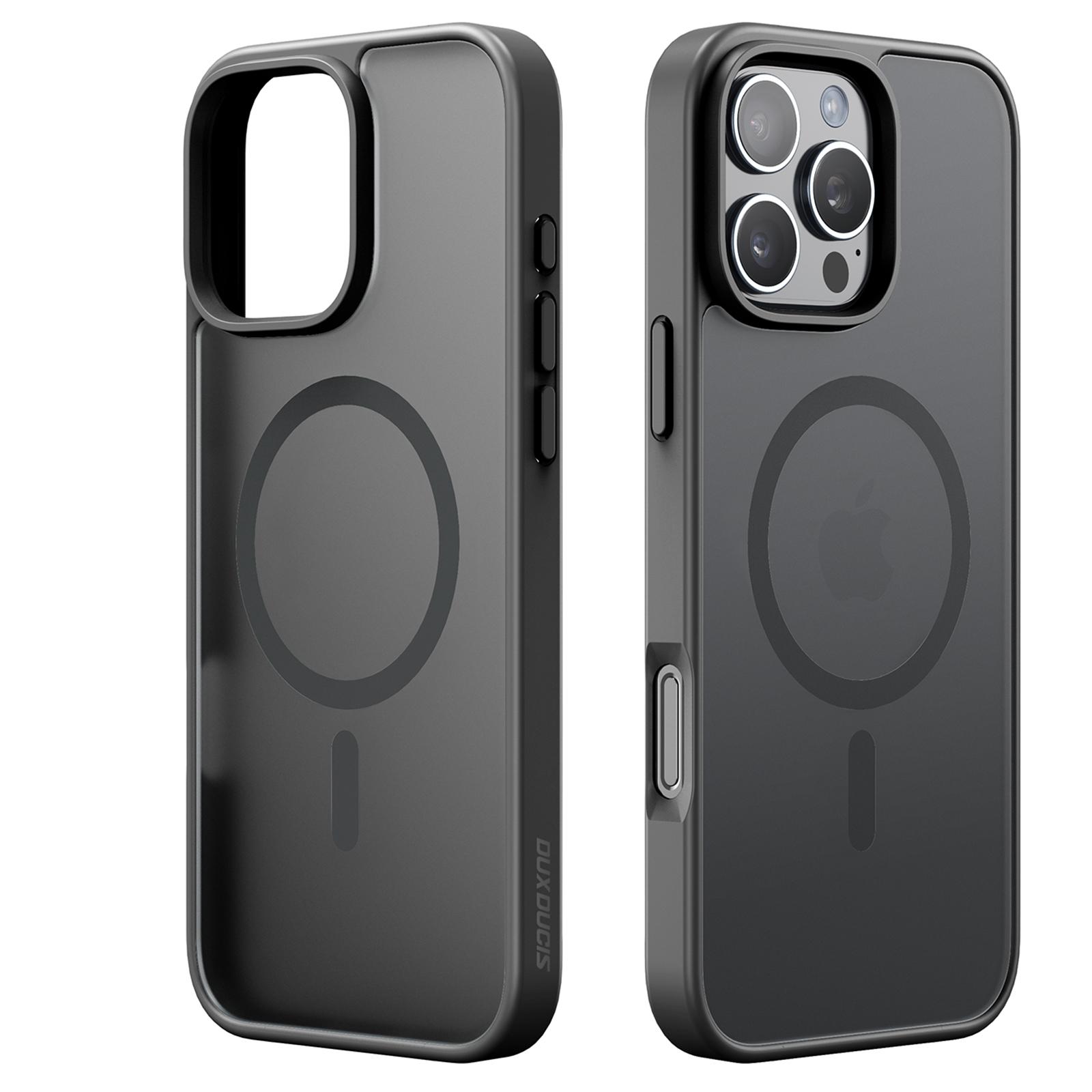 

For iPhone 16 Pro Magnetic Case Airbag Corners PC+TPU Matte Phone Cover Green