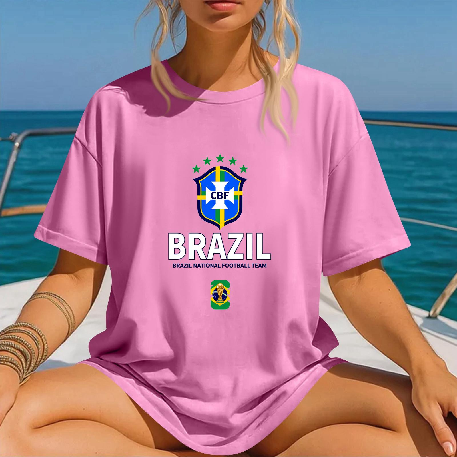 

Unisex Fashion Football World Cup 2026 Printed T Shirt Crew Neck Pullover Short Sleeve Top Casual Wear S розовый