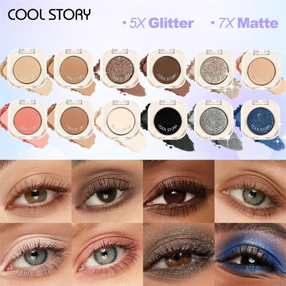 4 Colors Glitter Champagne Eyeshadow Diamond Waterproof Matte Eyeshadow Palette Pearlescent Glitter Shiny Eyes Makeup Cosmetic