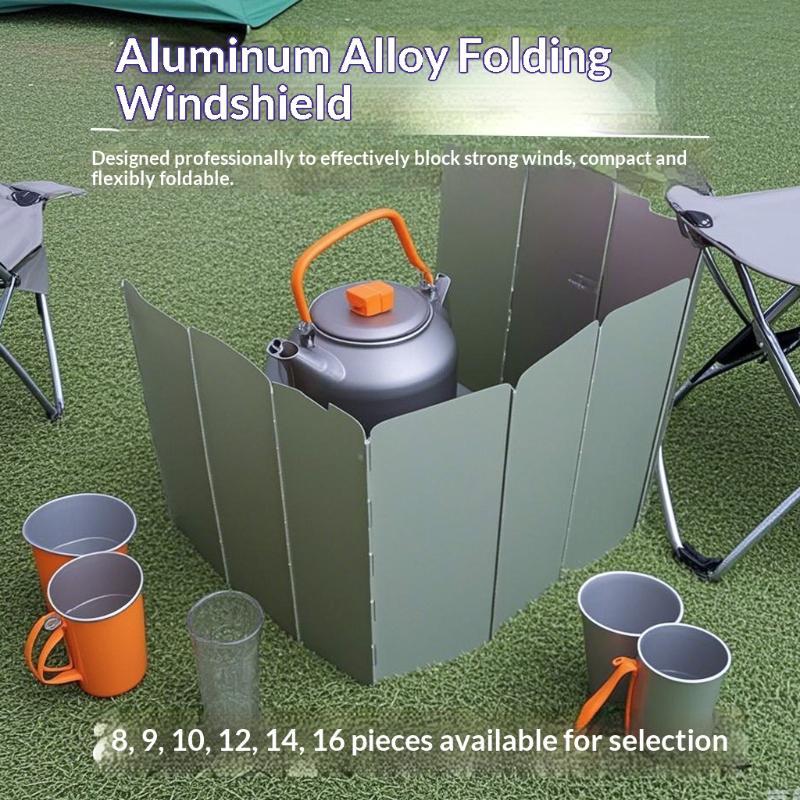 Foldable Aluminum Alloy Camping Stove Wind Screen Durable Ideal For Outdoor Hiking Picnic