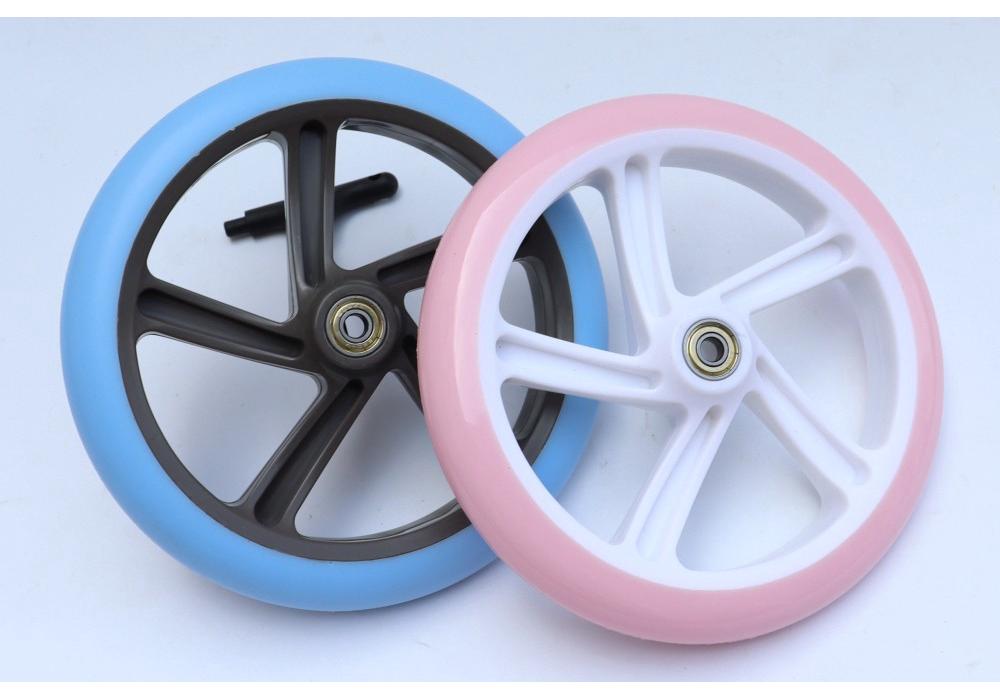 7-8 Inch PU Rubber Universal Silent Wheels for Scooters, Shopping Carts, and Wheelchairs