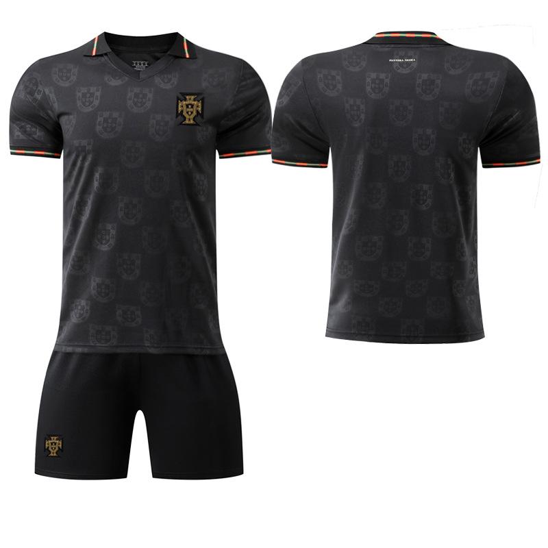 2026 Portuguese football jersey No. 7 C Ronaldo jersey set Special edition black Ronaldo football jersey 16#