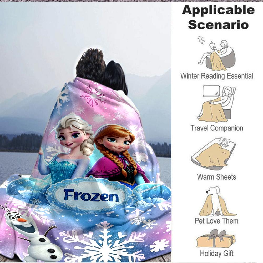 1Pc Frozen Magic Adventure Blanket Soft And Comfortable Casual Warm Camping Travel Christmas Halloween Xmas Gift Em92411
