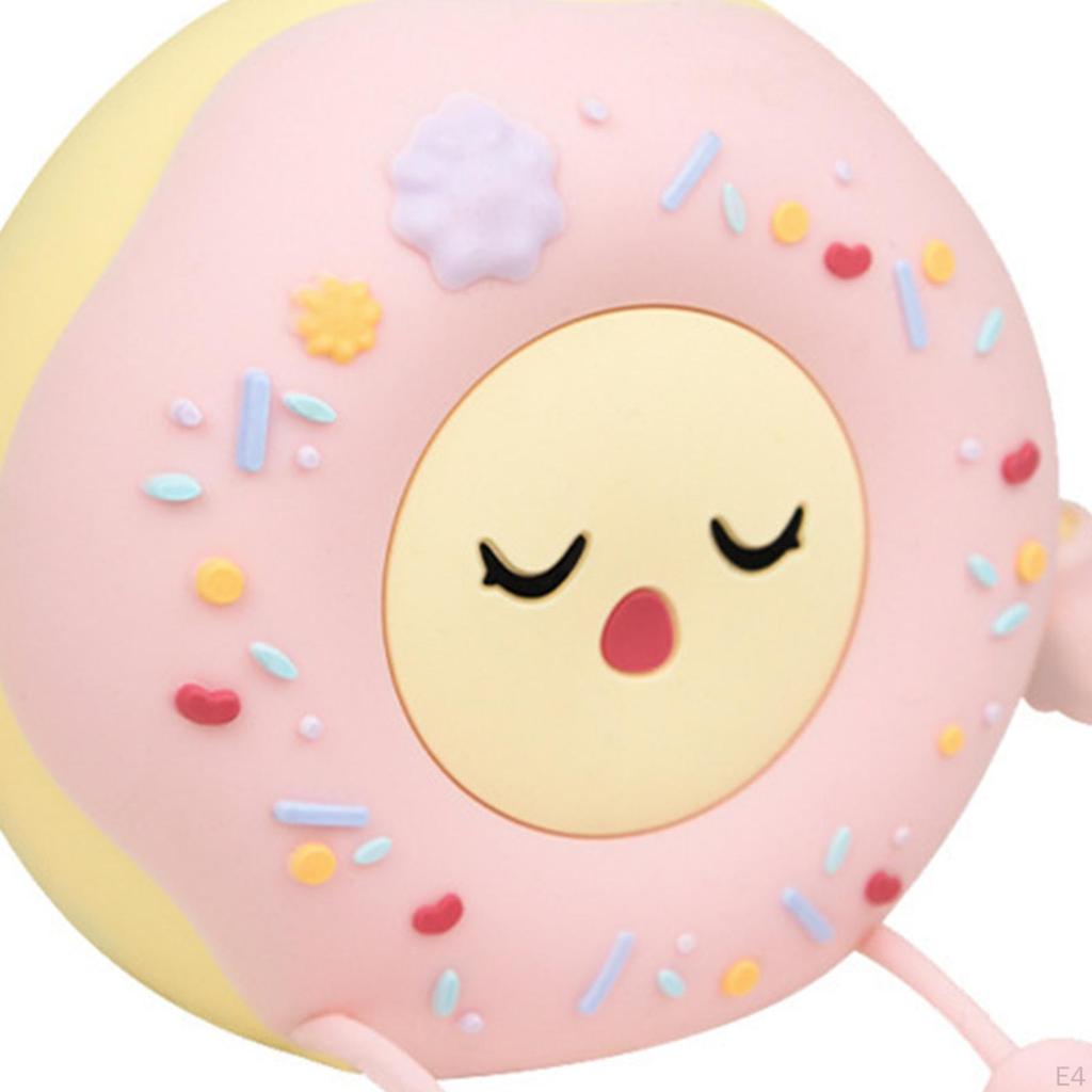 Cute Donut Lamp Night Light for Kids Rechargeable Soft Portable Nursery LED Touch