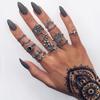Retro Floral Carved Multi-Piece Stacking Ring Set