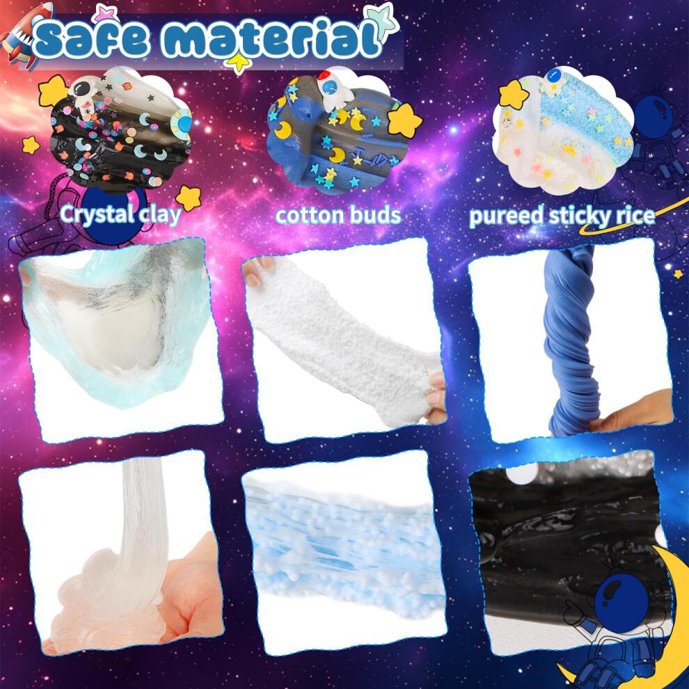 6 Packs Slime Making Kit Soft and Non-Sticky, Cloud Slime, Butter Slime & Crystal Slime?DIY Slime Kit Party Favorsfor Girls And Boys?Starry Sky ?