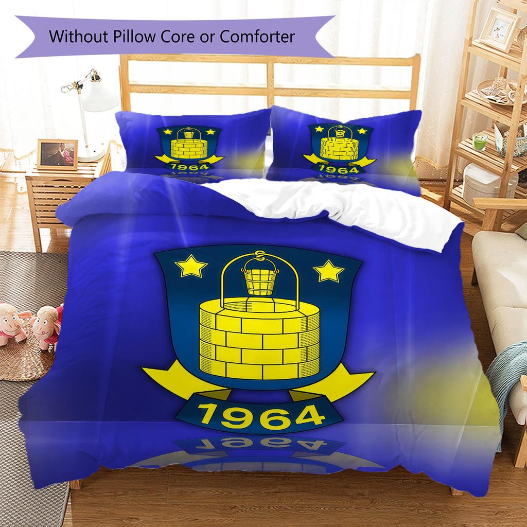 Brøndby IF Bedding Quilt Set Quilt Cover Pillowcase Home Decoration Birthday Gift (1 * Duvet Cover + 2 * Pillowcase, Without Core)