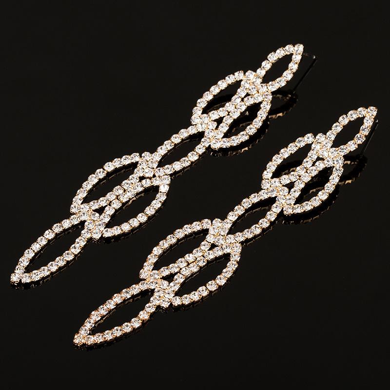 Rhinestone Studs Earrings Long Tassel Fashion Graceful European and American Ear Rings Eardrops E397
