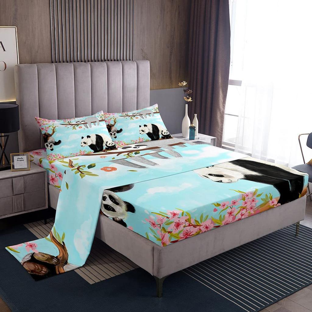 Christmas dog pattern mattress four-piece bedding set bedroom dormitory bedding decoration