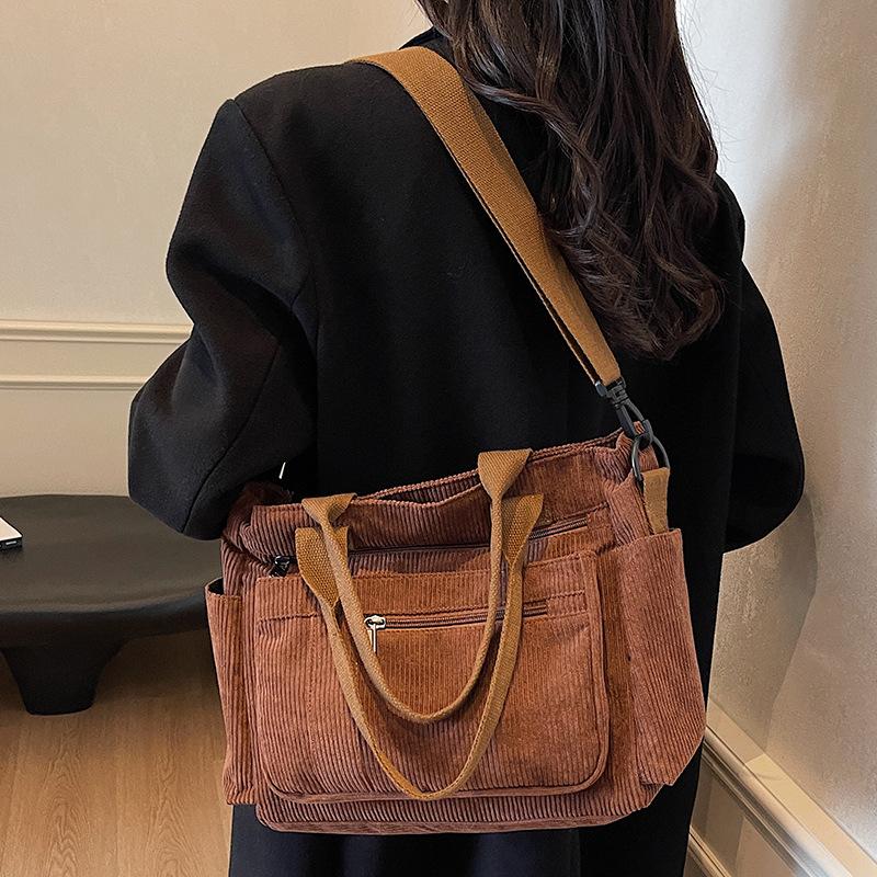 Tote Bag Autumn and Winter Style Women's Large Capacity Multi Pocket Women's Tote Bag Versatile One Shoulder Crossbody Bag