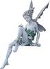 ALEMIN Sitting Fairy Garden Statue 22cm Resin Winged Elf Sculpture Green Outdoor Yard Decor