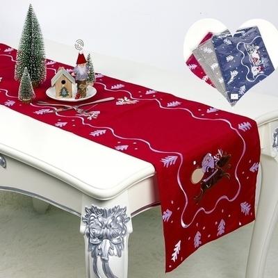 Santa Claus Embroidered Table Flag Restaurant Table Cloth Tea Table Wedding Banquet Decoration