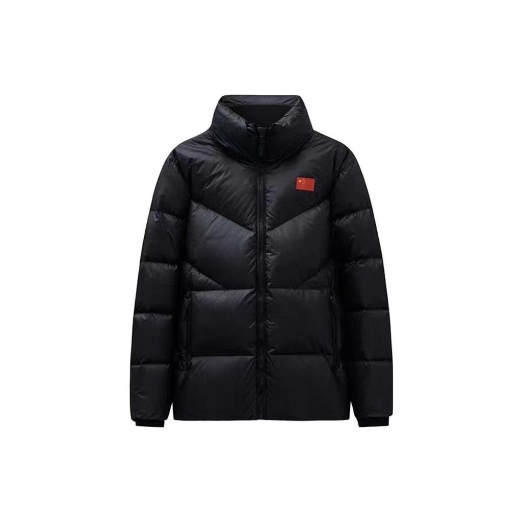 Anta Champion All-Weather Series Solid Color Zipper Thick Stand Collar Down Jacket Men Outerwear Black 172410902-3