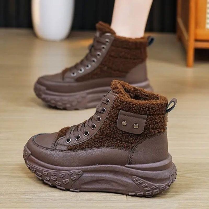 Mao Mao shoes women's fleece thickened short boots women's shoes winter new snow boots warm cotton shoes high top cotton boots