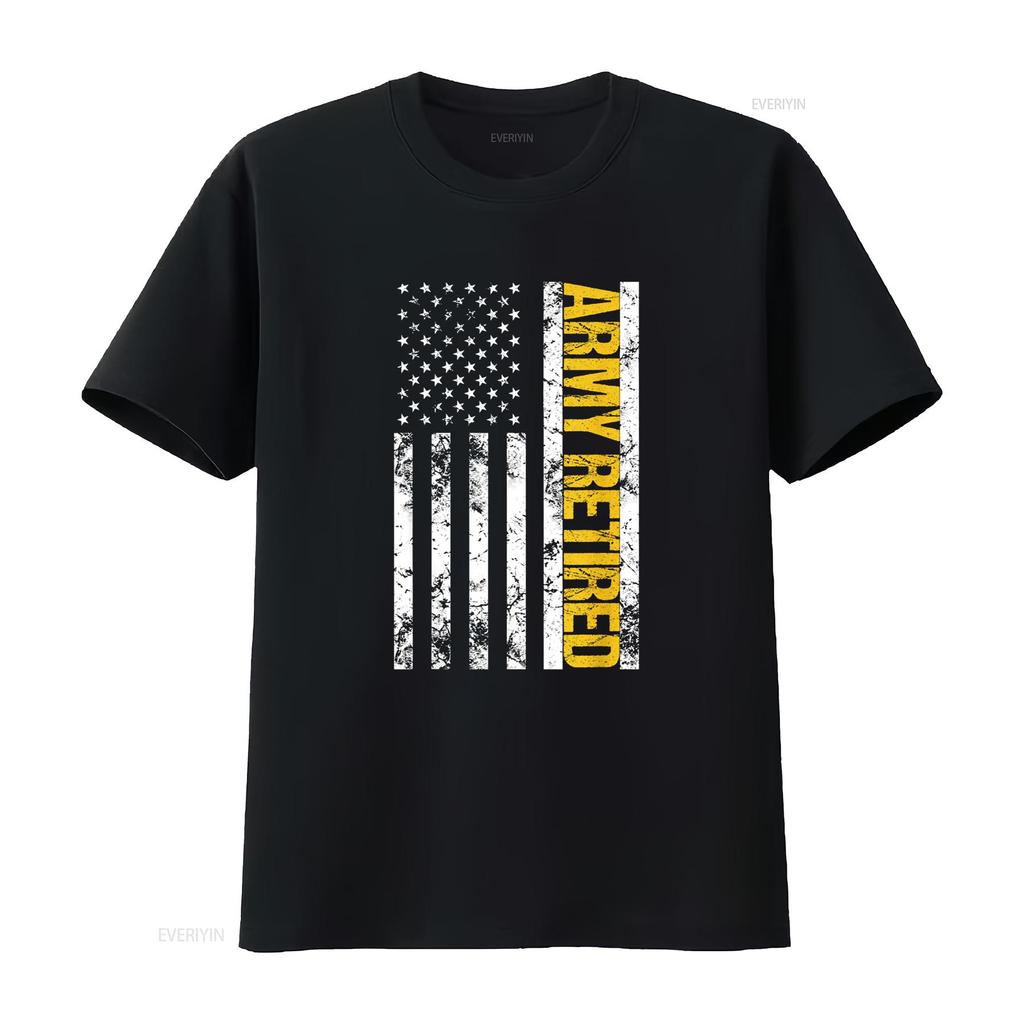 Army Retired Military U S Retirement T Shirt vintage Washed Unisex Slightly streetwear homme Stylish Stretched designer clothes