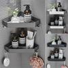 Black Bathrooom Storage Holder Grey Bathroom Shelf Wall Mounted Corner Shelf SUS304 Bath Shower Shelf Bath Shampoo Holder