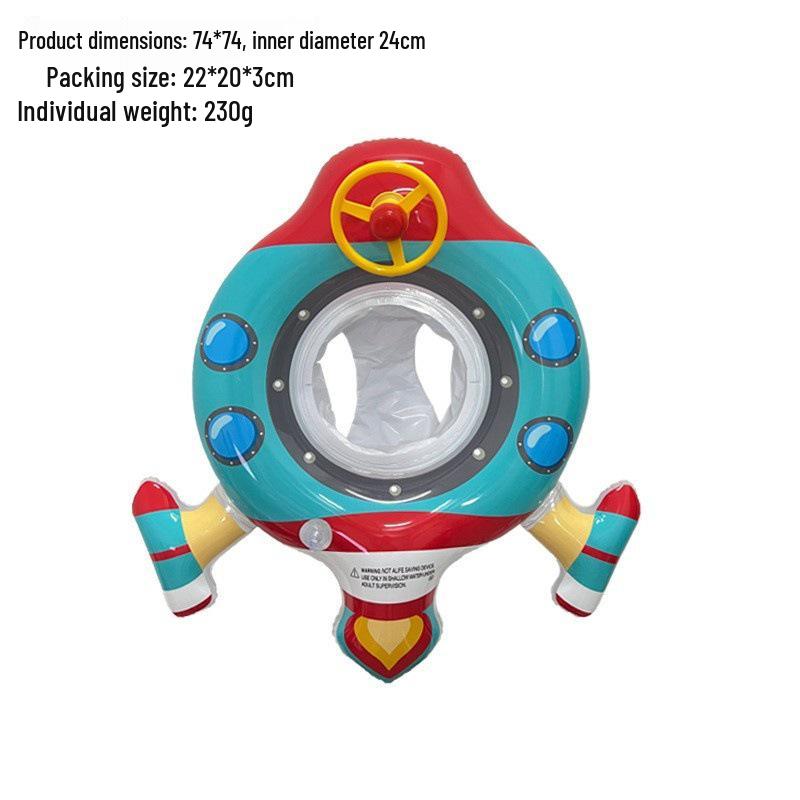 Large Toddler Boat-Themed Swimming Ring with Canopy & Steering Wheel