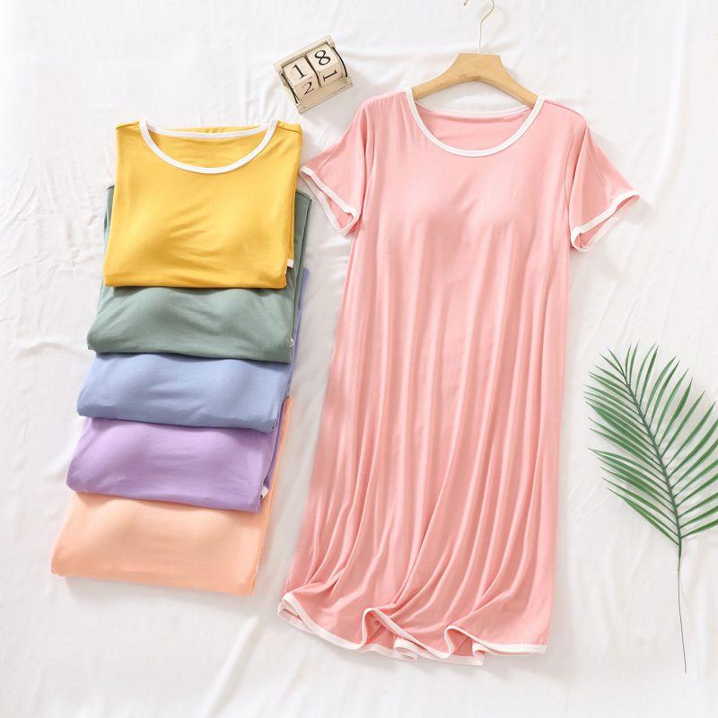 Women Loose Casual Nightdress Short Sleeve Dress