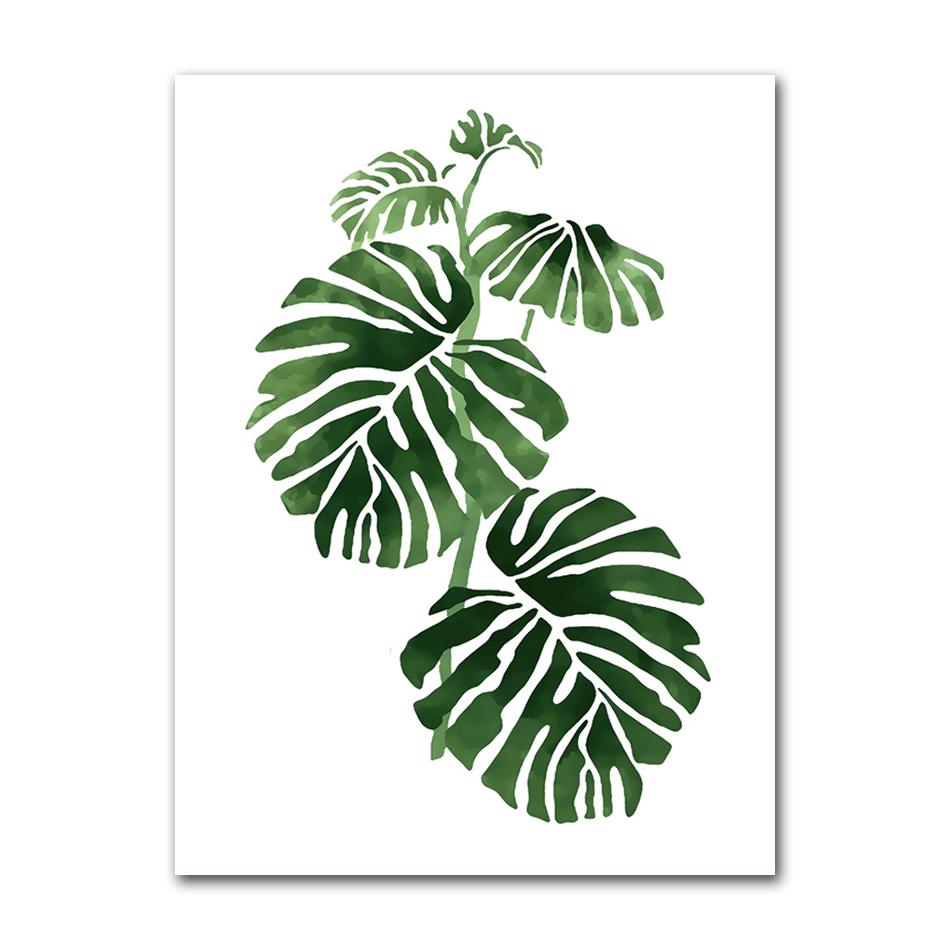 Picture Wall Art Canvas Paintings Home Decoration Nordic Art Tropical Plants Scandinavian Poster Green Leaves Decorative